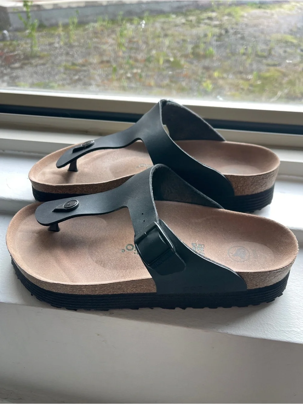 Papillio by Birkenstock Gizeh Platform Sandals Black Birko-Flor Vegan Women’s 41 - Picture 2 of 6